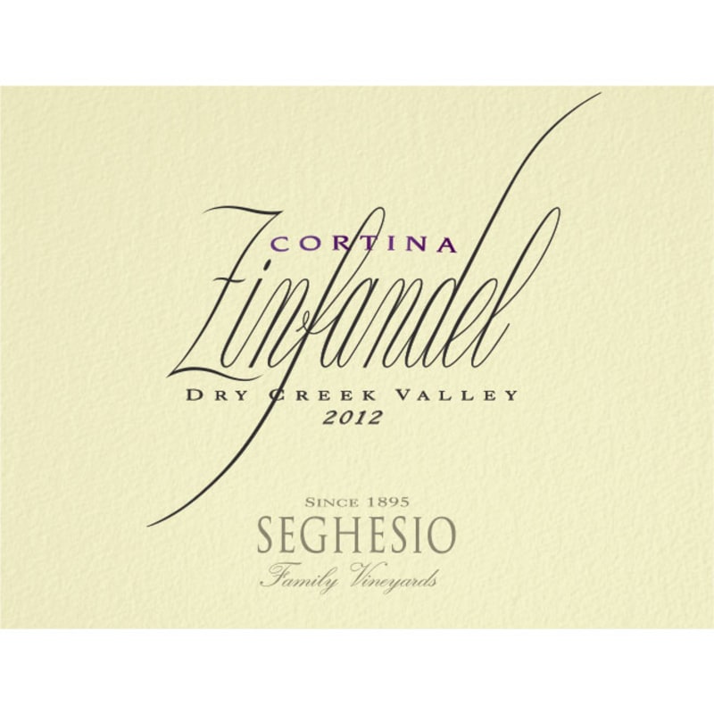 Seghesio Cortina Zinfandel 2012 Front Label