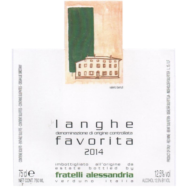 Fratelli Alessandria Langhe Favorita 2014 Front Label