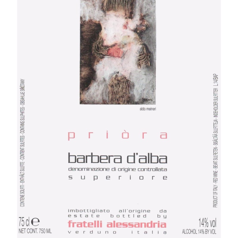 Fratelli Alessandria Barbera d'Alba Priora 2013 Front Label