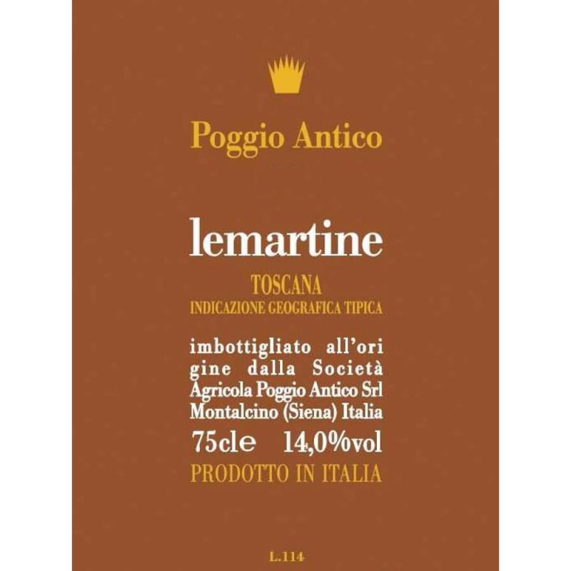 Poggio Antico Lemartine Toscana 2011 Front Label