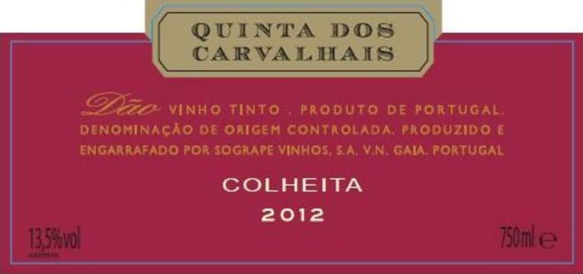 Quinta Dos Carvalhais Colheita 2012 Front Label