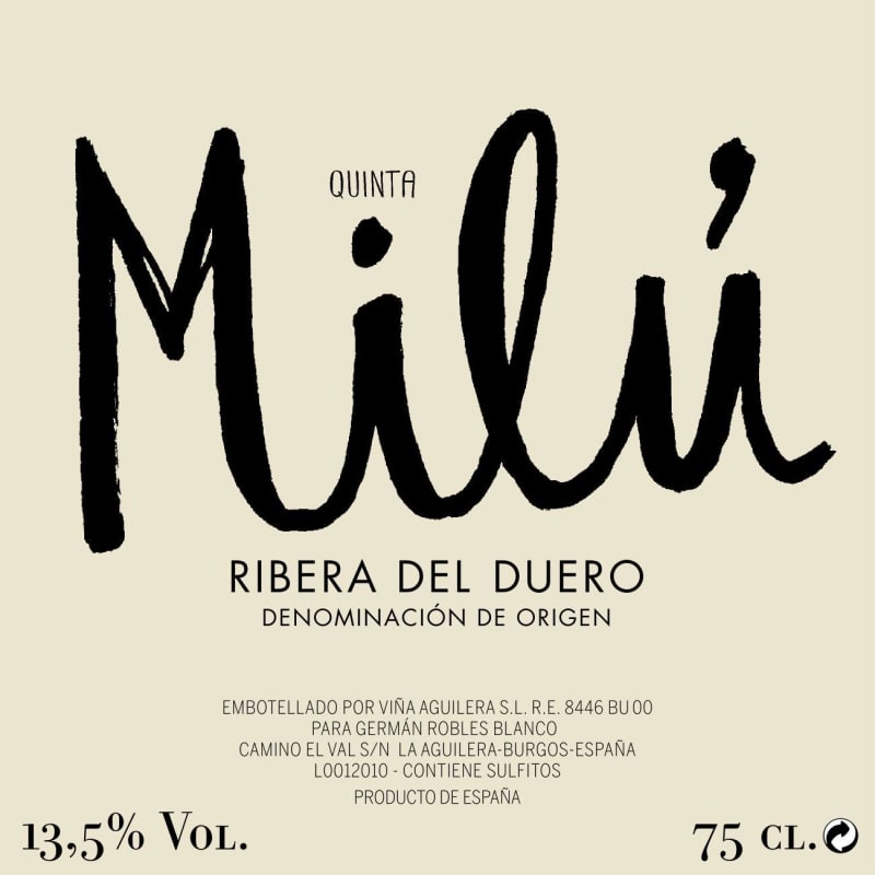 Quinta de Milu Ribera del Duero 2013 Front Label