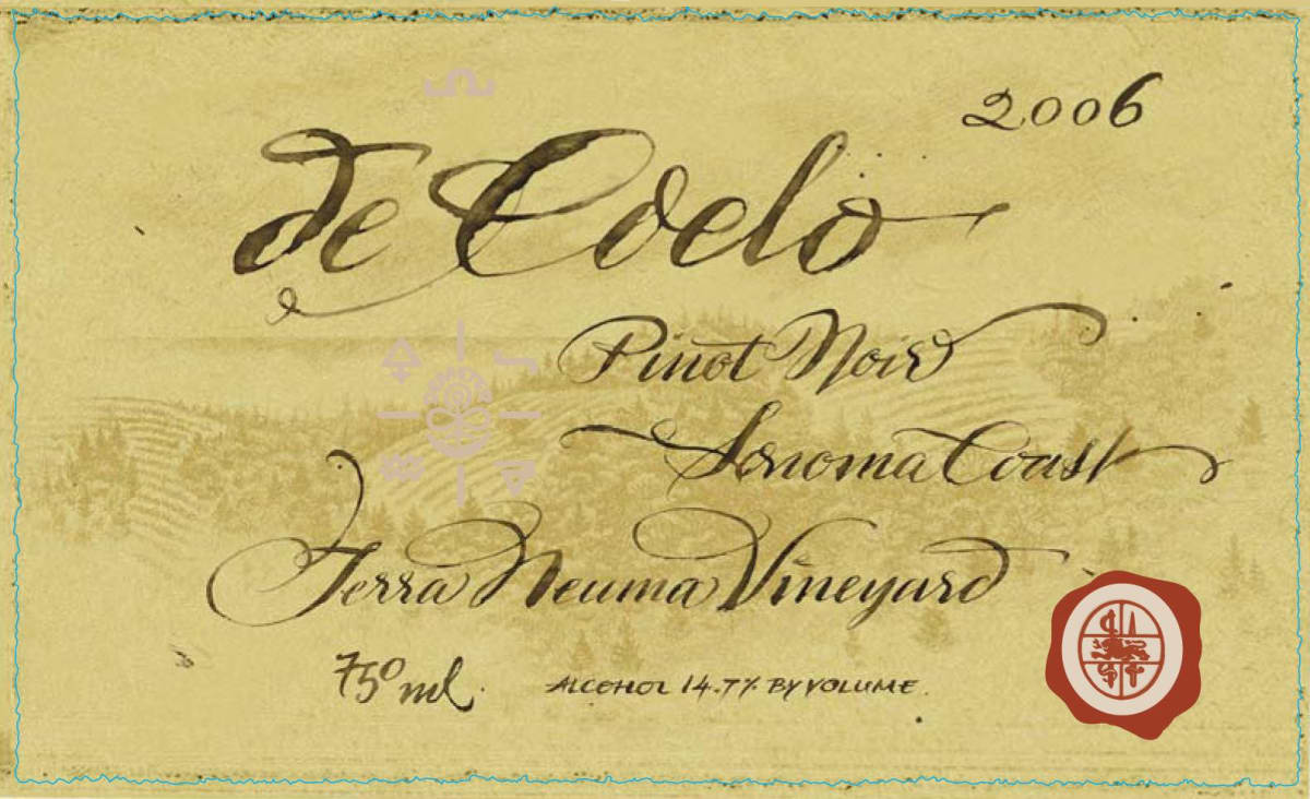 Benziger De Coelo Pinot Noir Terra Neuma Vineyard 2006 Front Label