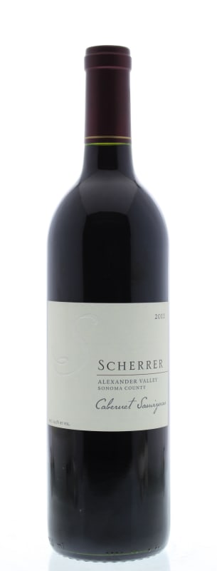 Scherrer Winery Alexander Valley Cabernet Sauvignon 2011 Front Bottle Shot