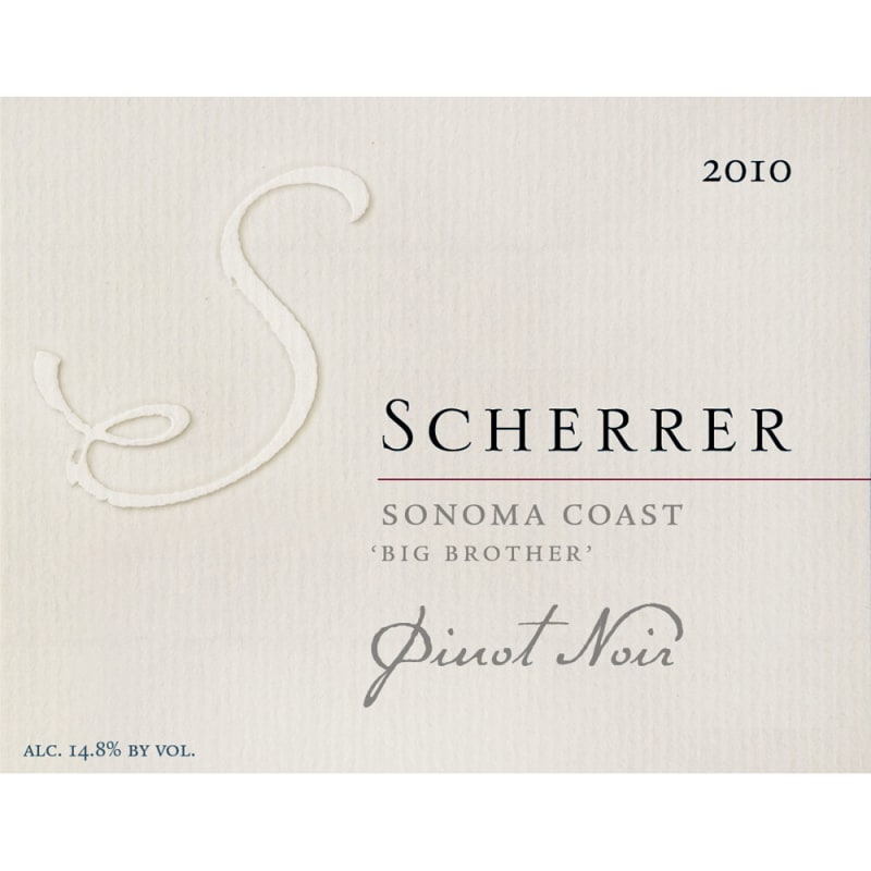 Scherrer Winery Big Brother Pinot Noir 2010 Front Label