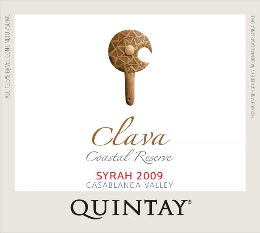 Quintay Clava Coastal Reserve Syrah 2009 Front Label