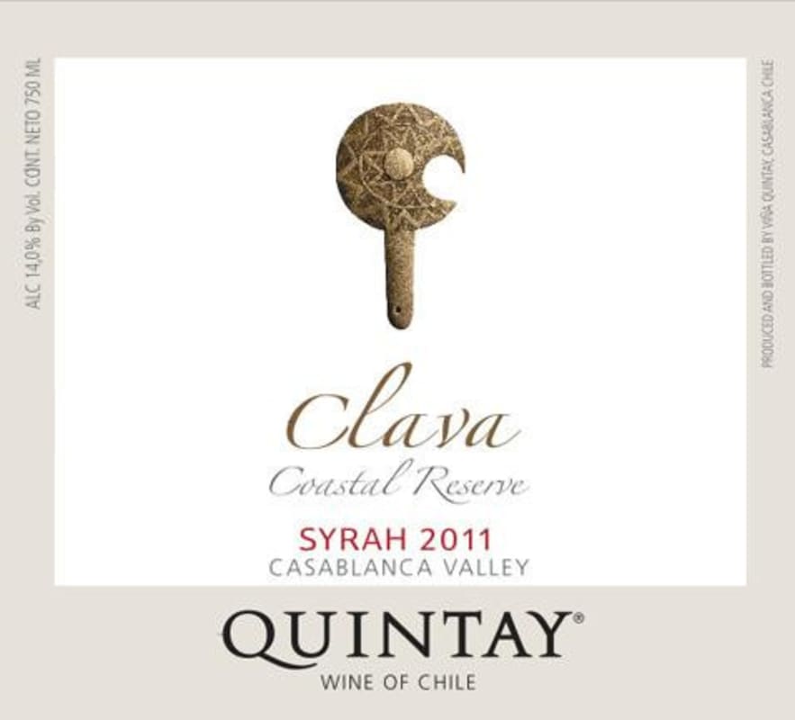 Quintay Clava Coastal Reserve Syrah 2011 Front Label