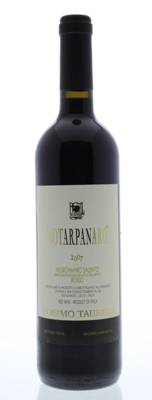Taurino Notarpanaro 2007 Front Bottle Shot