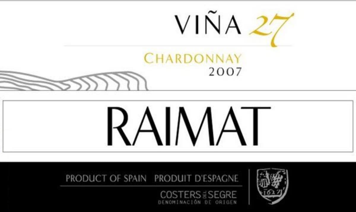Raimat Vina 27 Chardonnay 2007 Front Label