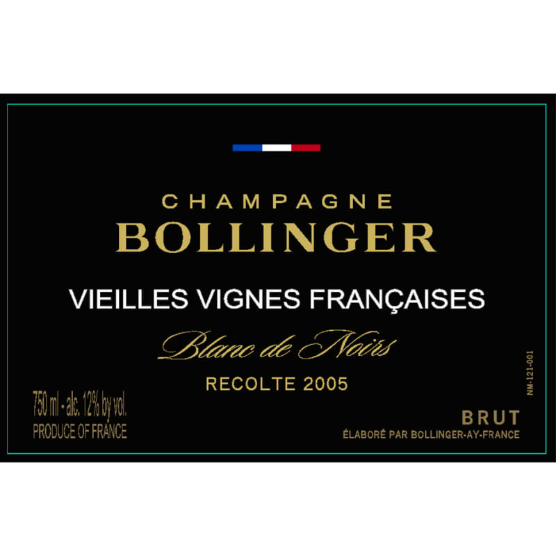 Bollinger Vieilles Vignes Champagne 2005 Front Label