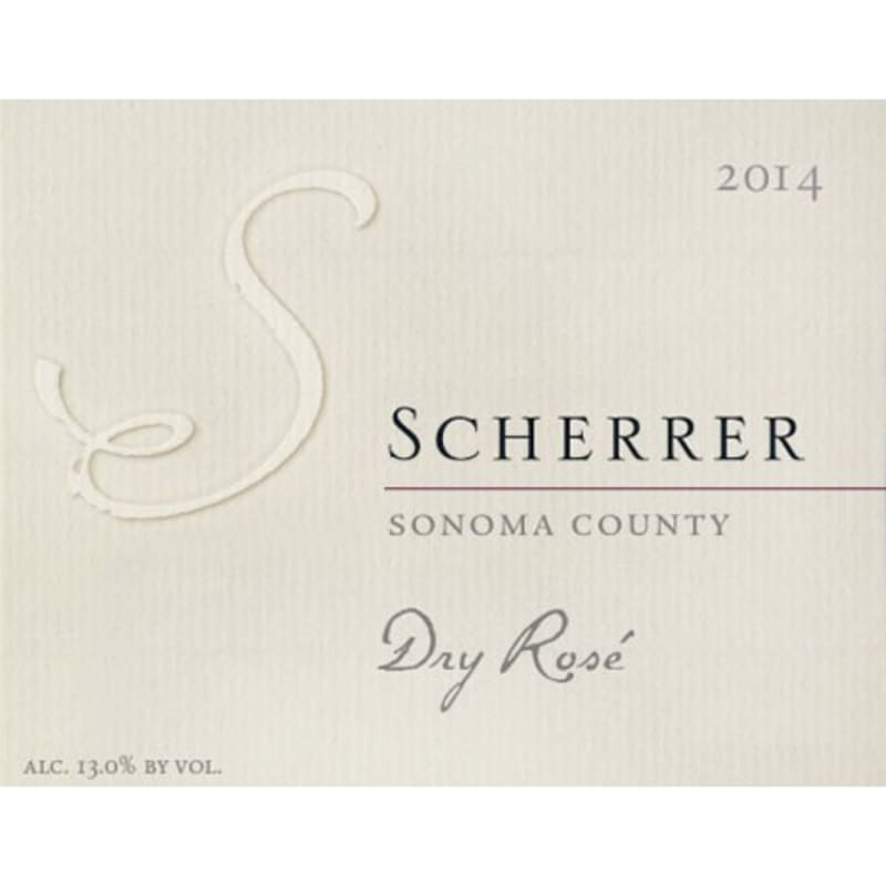 Scherrer Winery Sonoma County Dry Rose 2014 Front Label