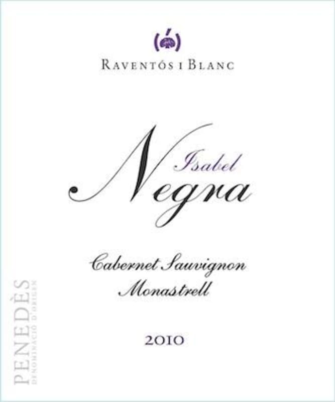 Raventos i Blanc Isabel Negra 2010 Front Label