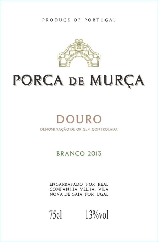 Real Companhia Velha Porca de Murca Branco 2013 Front Label