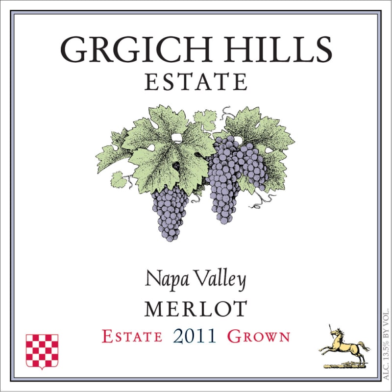 Grgich Hills Estate Merlot (375ML half-bottle) 2011 Front Label