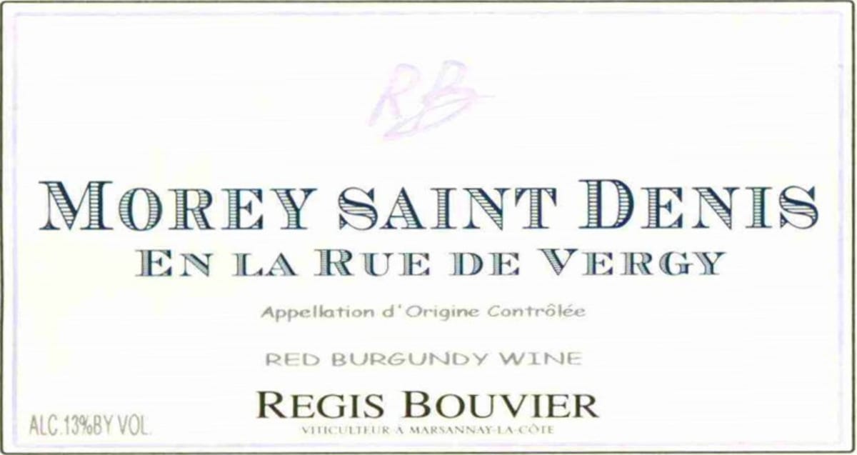 Regis Bouvier Morey Saint Denis En La Rue De Vergy 2014 Front Label
