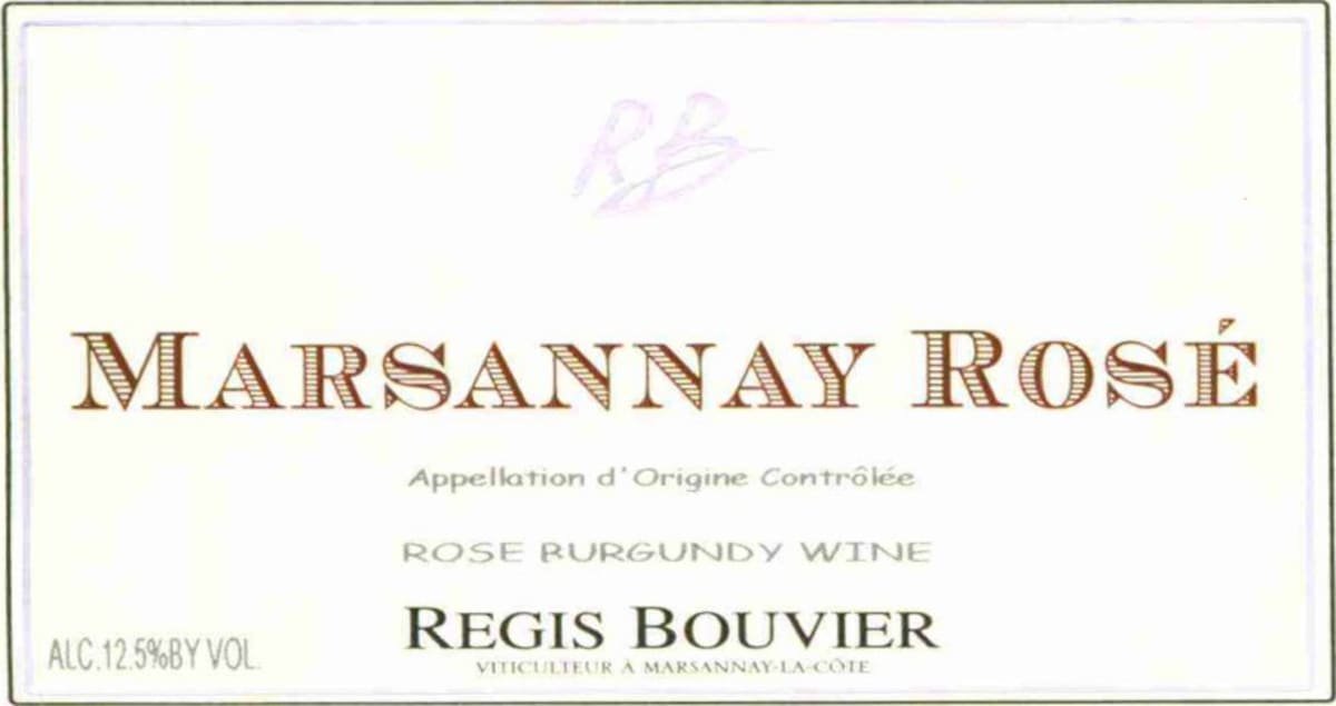 Regis Bouvier Marsannay Rose 2013 Front Label