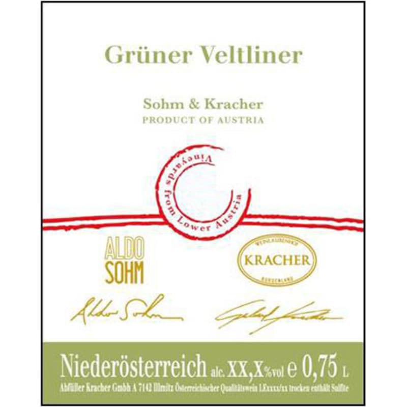 Sohm & Kracher Gruner Veltliner 2012 Front Label