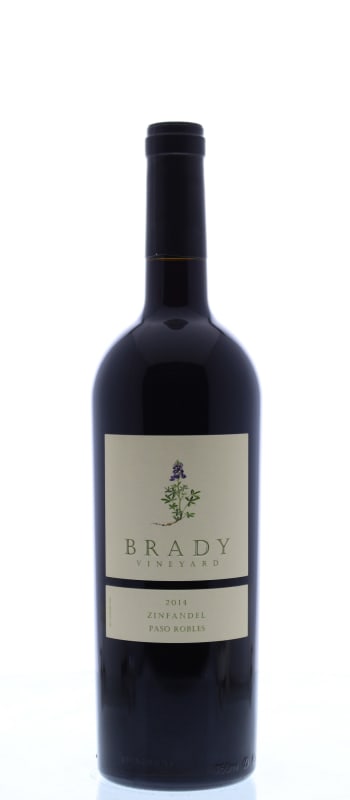 Brady Vineyard Zinfandel 2014 Front Bottle Shot
