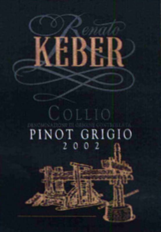 Renato Keber Collio Pinot Grigio 2002 Front Label