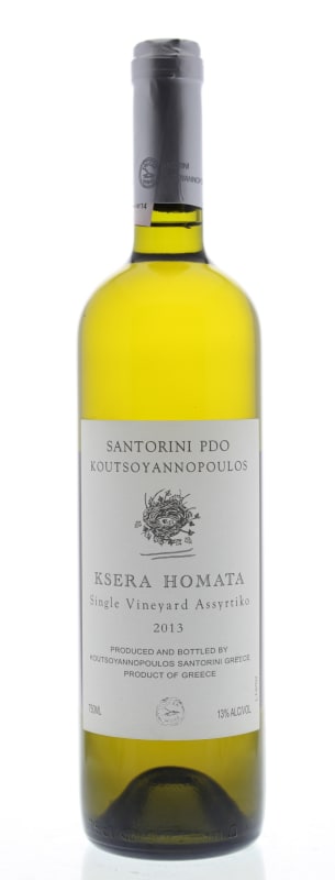 Koutsoyannopoulos Ksera Homata Old Vines Assyrtiko Santorini 2013 Front Bottle Shot