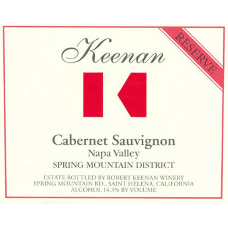 Keenan Reserve Cabernet Sauvignon 2011 Front Label