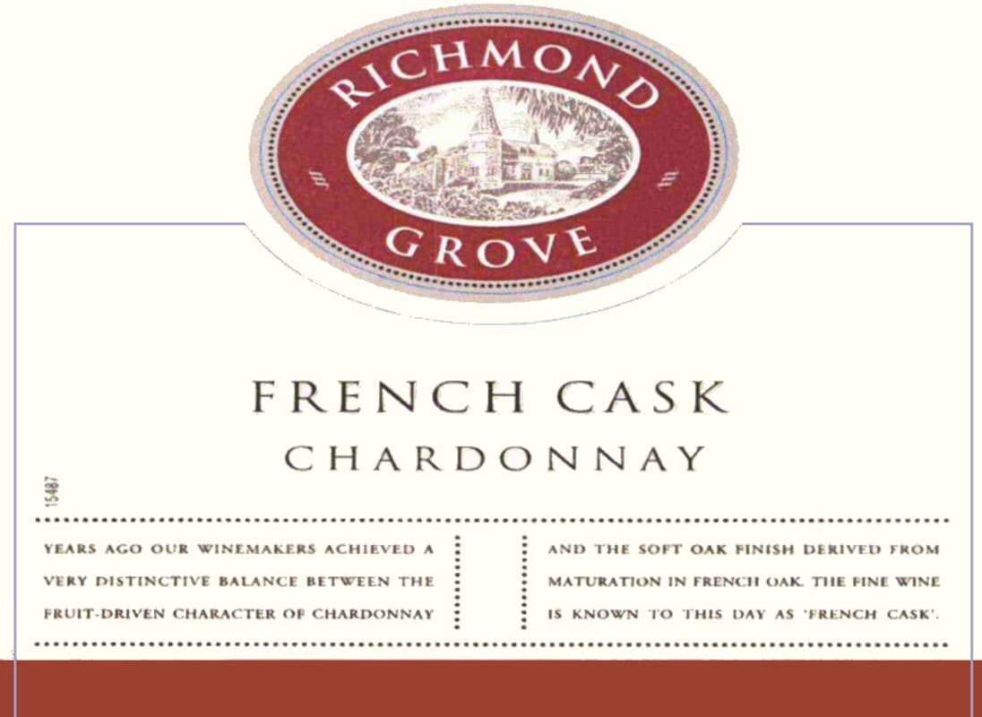 Richmond Grove French Cask Chardonnay 2014 Front Label