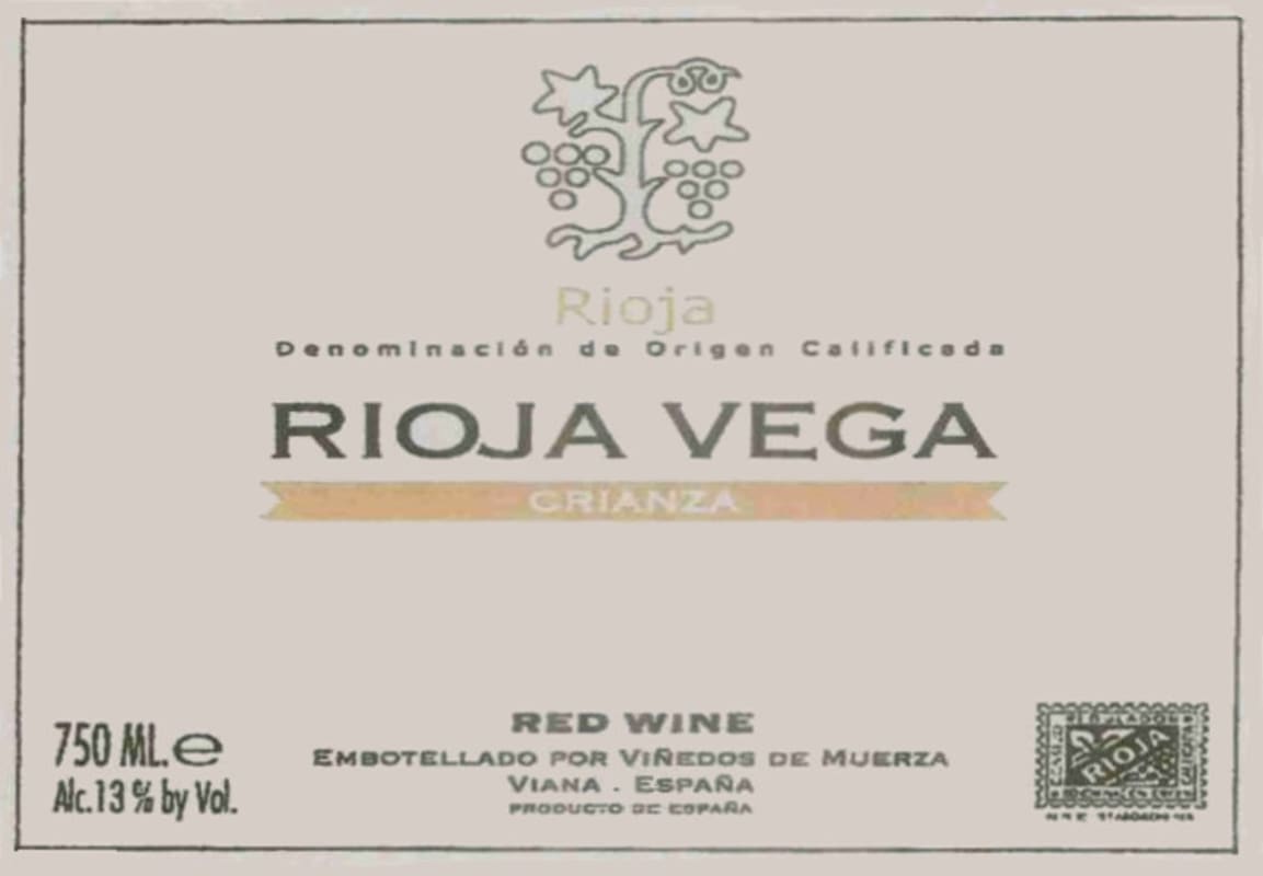 Rioja Vega Crianza 2009 Front Label
