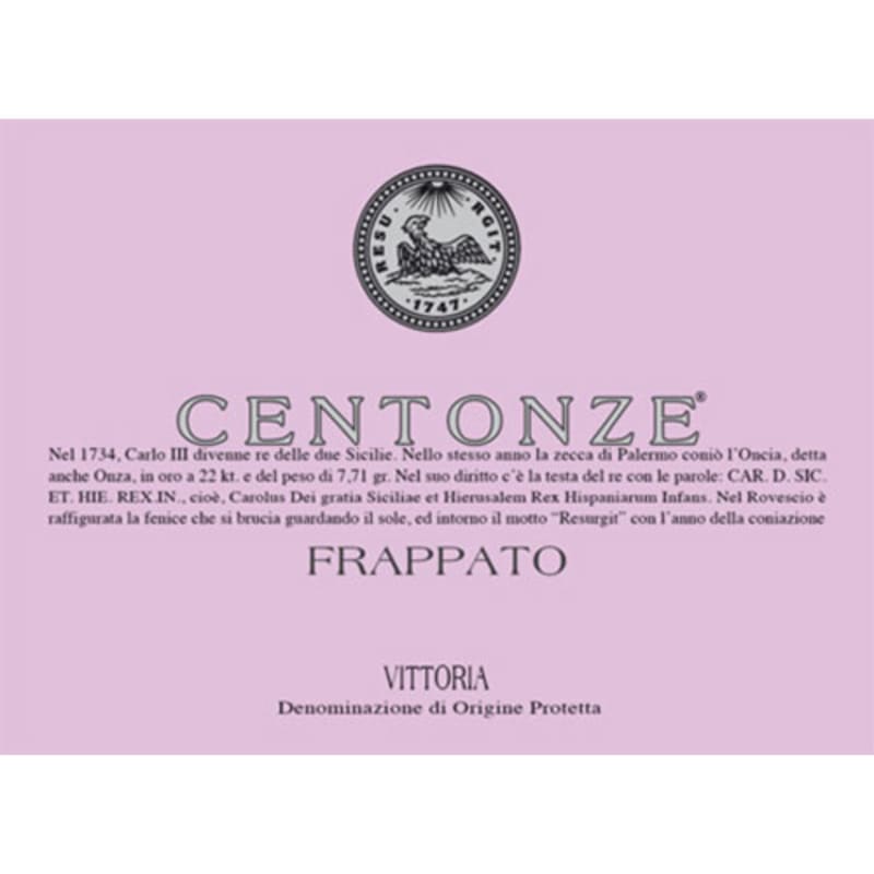 Centonze Frappato 2014 Front Label
