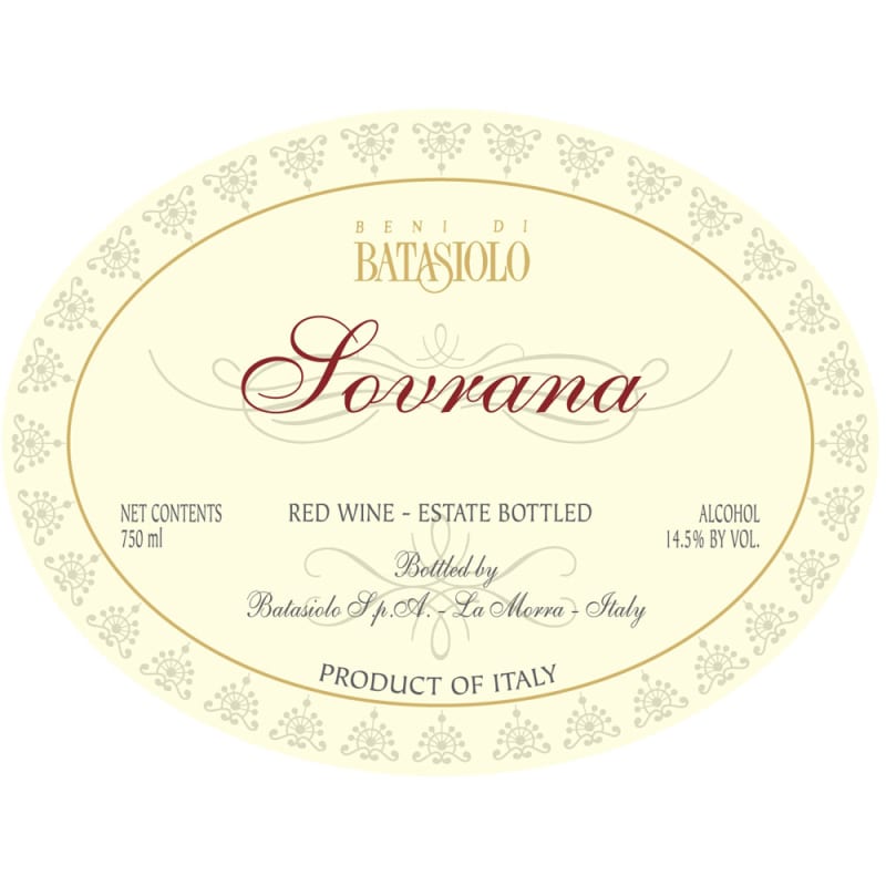 Beni di Batasiolo Barbera d'Alba Sovrana 2013 Front Label