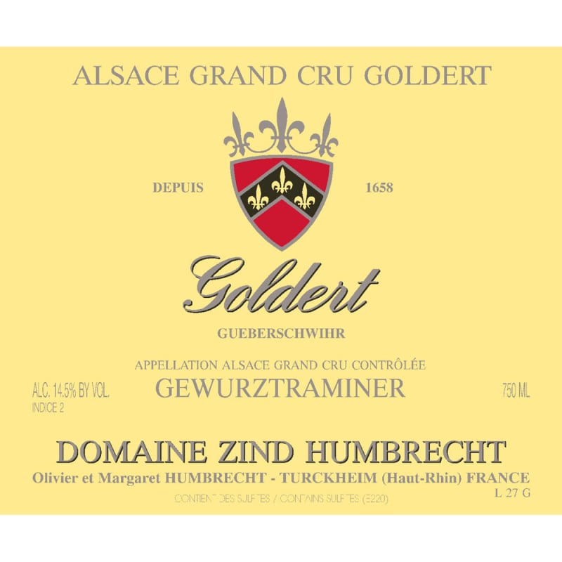 Zind-Humbrecht Goldert Gewurztraminer 1999 Front Label