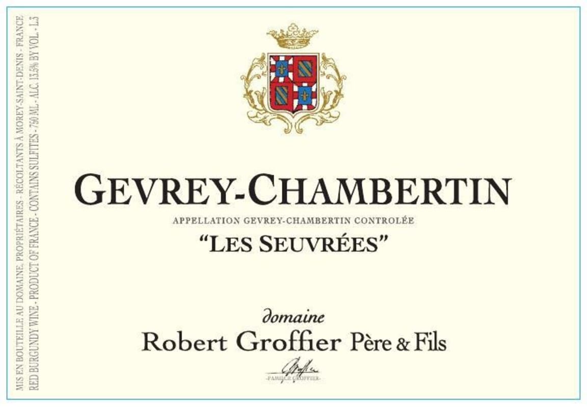 Domaine Robert Groffier Gevrey-Chambertin Les Seuvrees 2013 Front Label