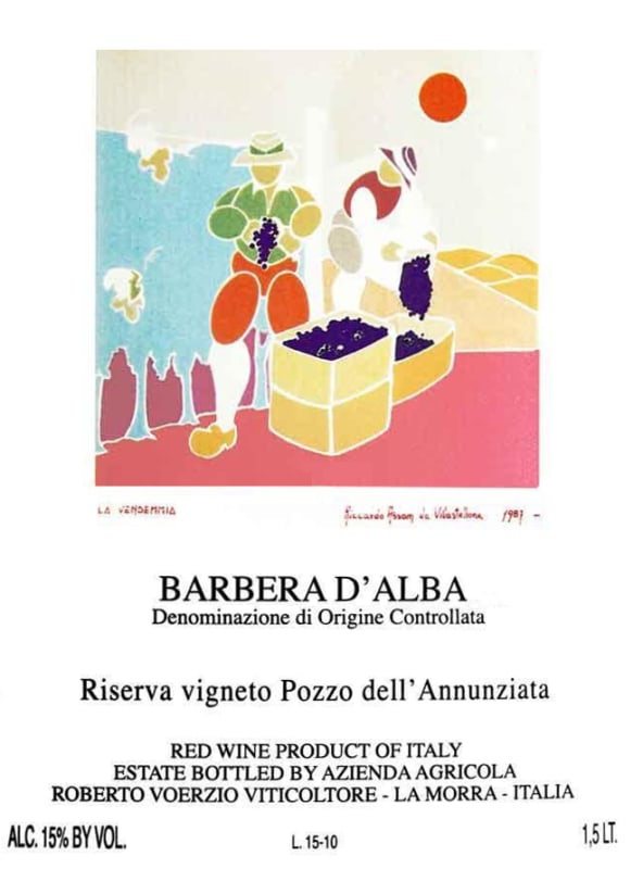 Roberto Voerzio Barbera d'Alba Pozzo dell'Annunziata Riserva 2005 Front Label