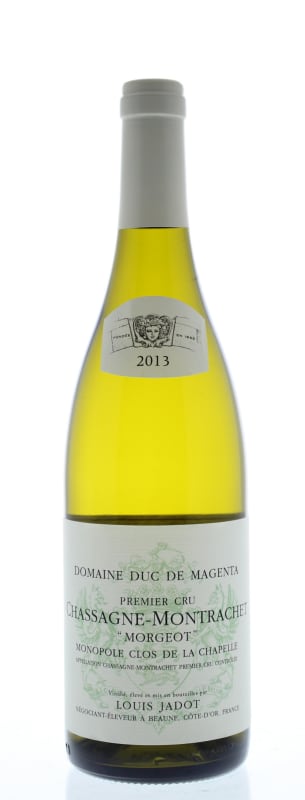 Louis Jadot Chassagne-Montrachet Morgeot Clos de la Chapelle Premier Cru 2013 Front Bottle Shot