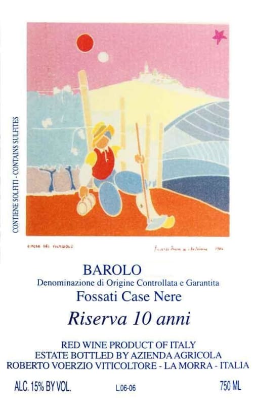 Roberto Voerzio Barolo Riserva 10 Anni Fossati Case Nere 2005 Front Label
