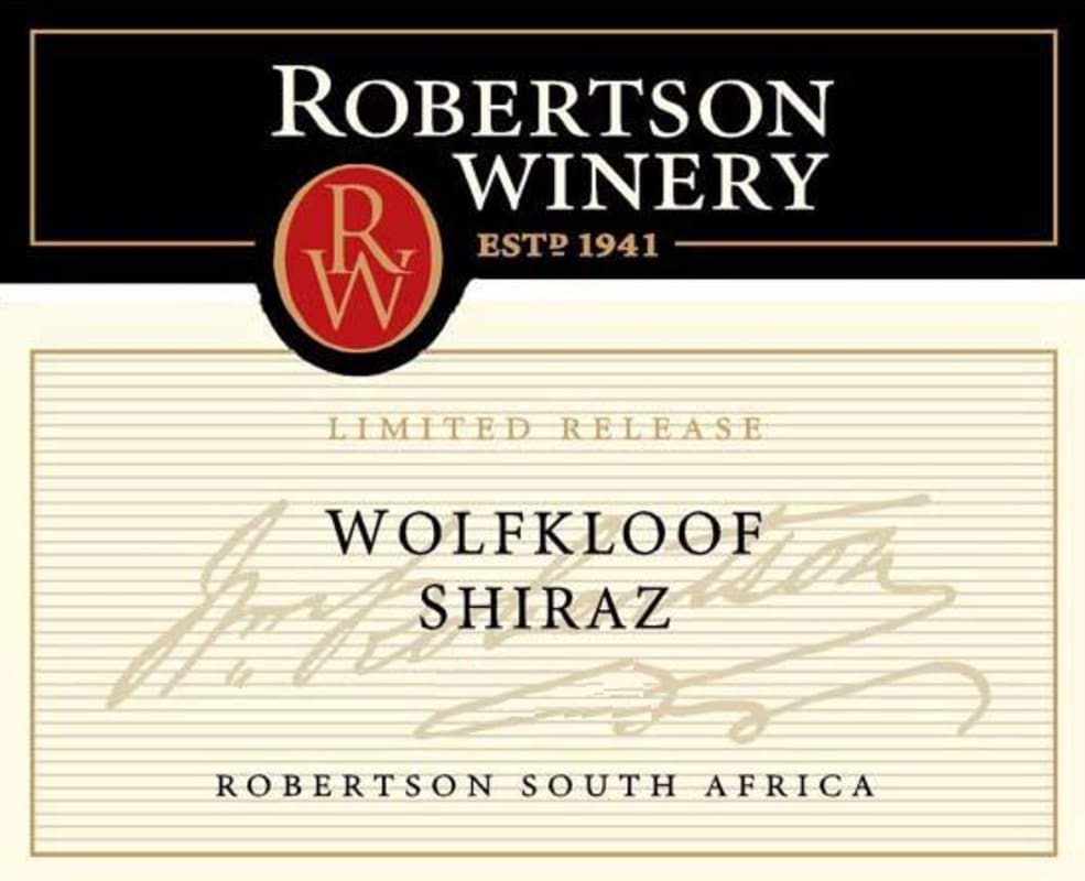 Robertson Shiraz 2009 Front Label