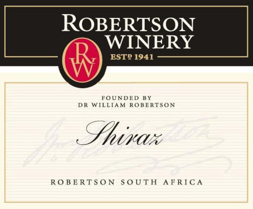 Robertson Shiraz 2015 Front Label