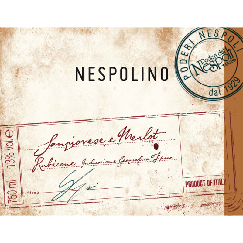 Poderi dal Nespoli Nespolino Rosso 2014 Front Label