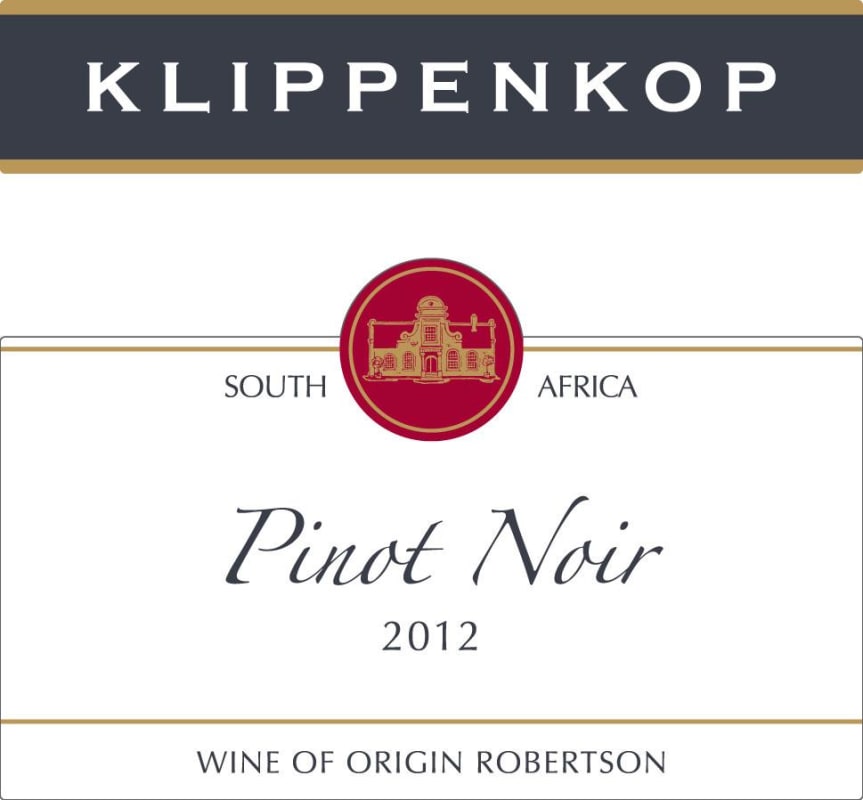 Robertson Klippenkop Pinot Noir 2012 Front Label