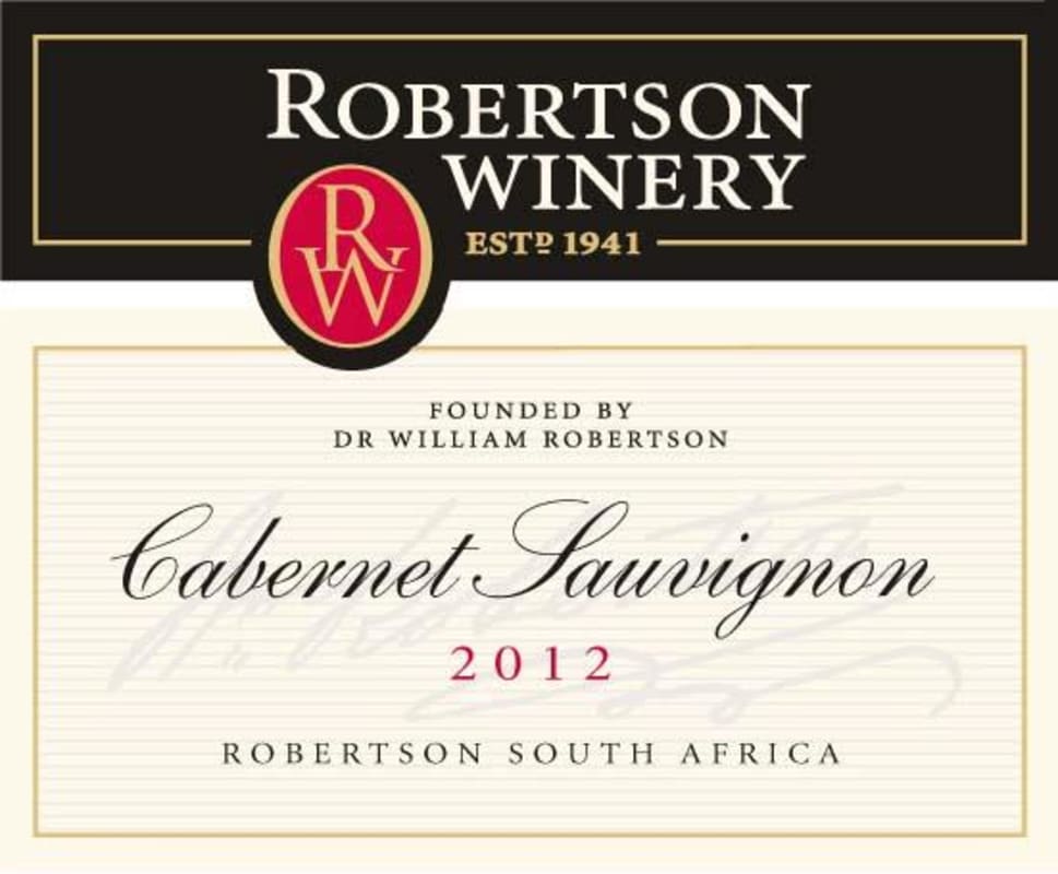 Robertson Cabernet Sauvignon 2012 Front Label