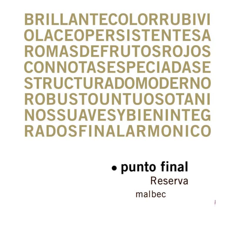 Bodegas Renacer Punto Final Malbec Reserva 2013 Front Label