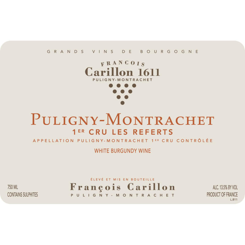 Francois Carillon Puligny-Montrachet Les Referts 2013 Front Label