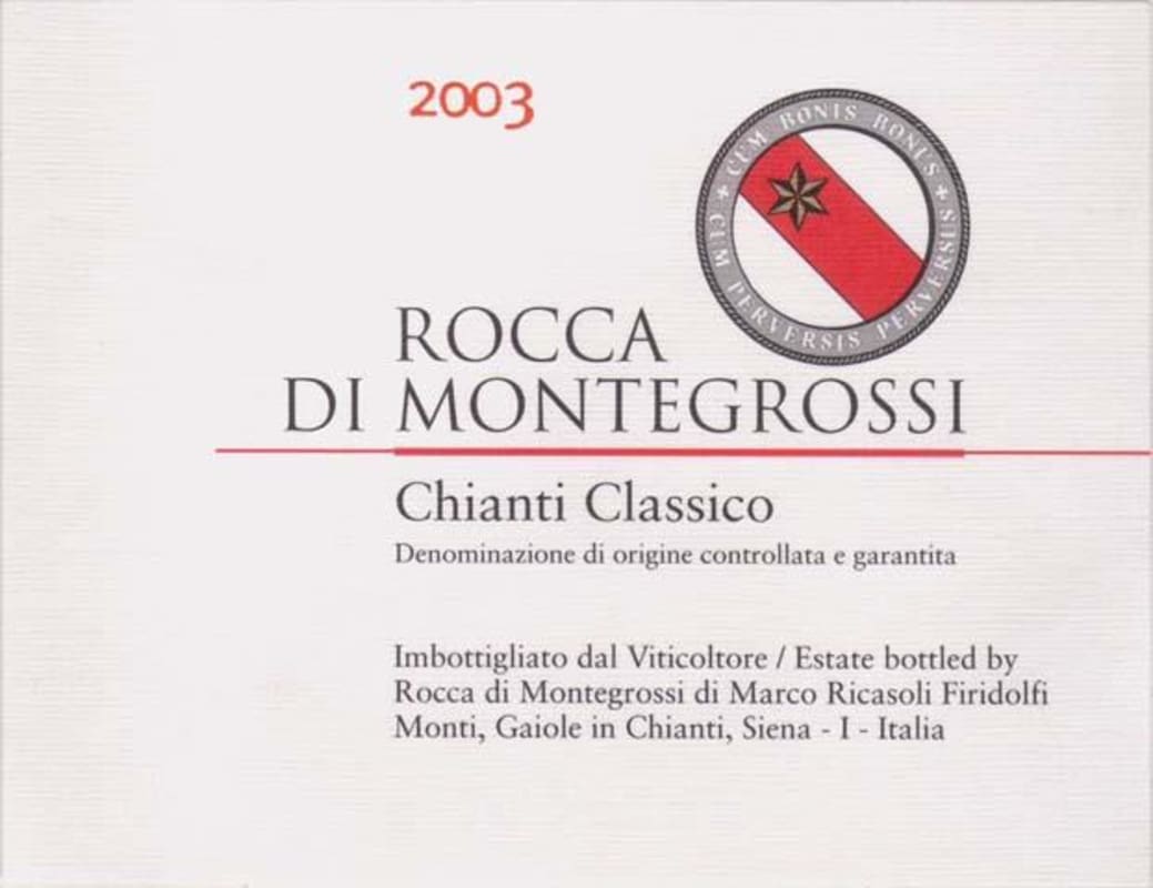 Rocca di Montegrossi Chianti Classico 2003 Front Label