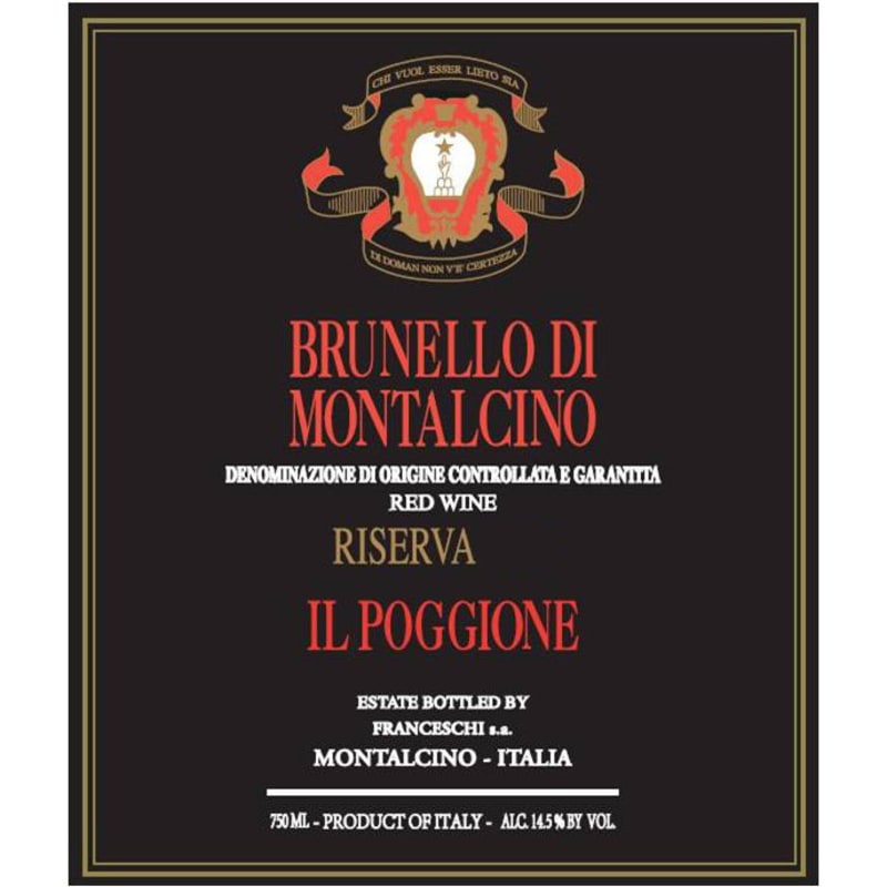Il Poggione Brunello di Montalcino Riserva Vigna Paganelli 2009 Front Label