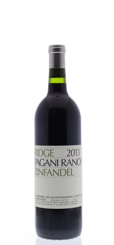 Ridge Pagani Ranch Zinfandel 2013 Front Bottle Shot