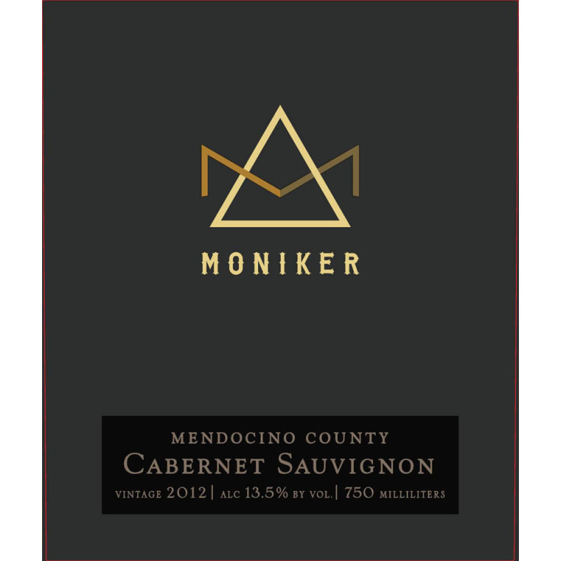 Moniker Mendocino Cabernet Sauvignon 2012 Front Label