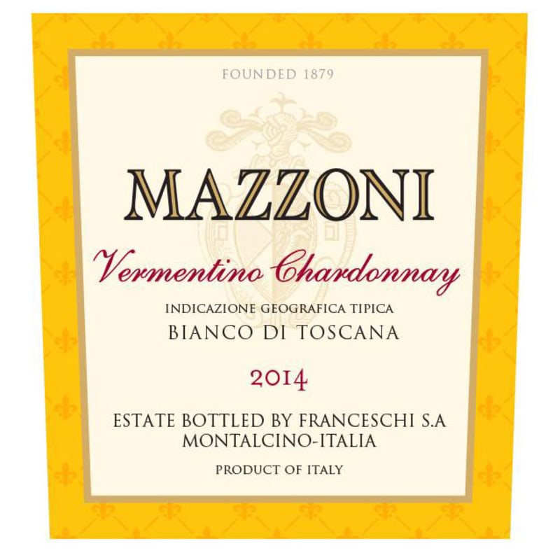 Mazzoni Vermentino-Chardonnay 2014 Front Label