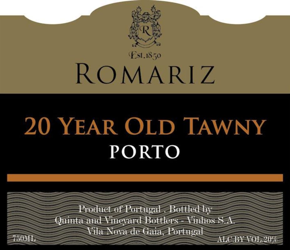 Romariz 20 Year Old Tawny Port Front Label