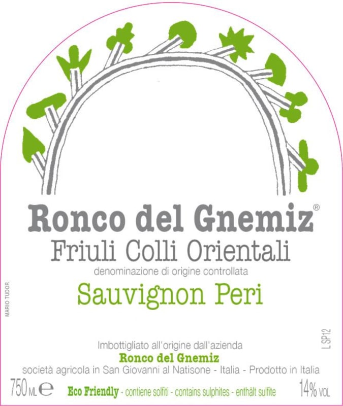 Ronco del Gnemiz Sauvignon Peri 2014 Front Label
