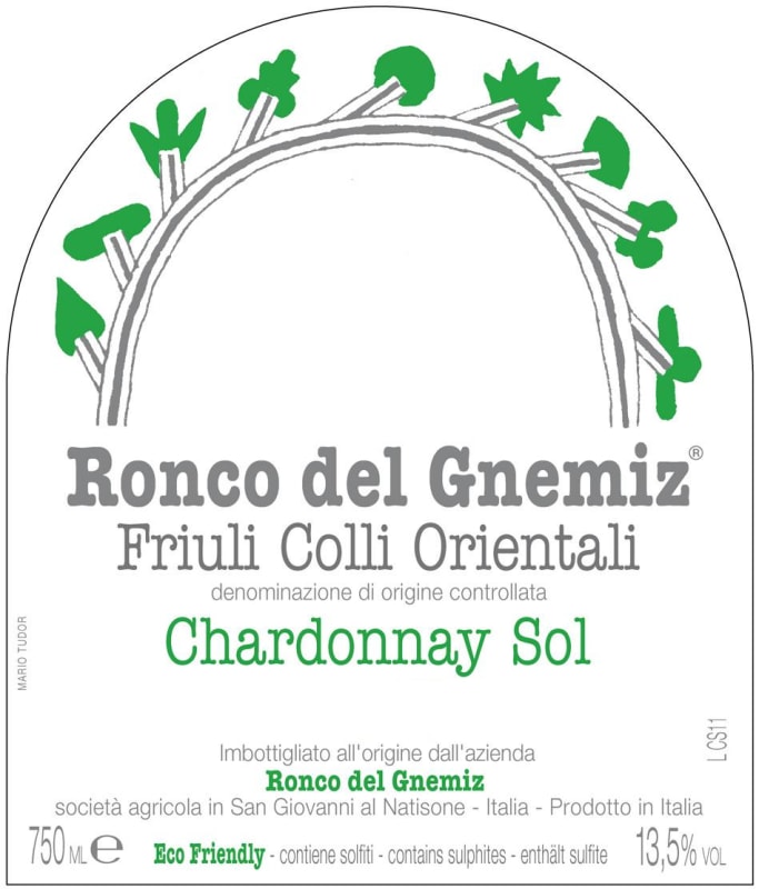 Ronco del Gnemiz Chardonnay Sol 2012 Front Label
