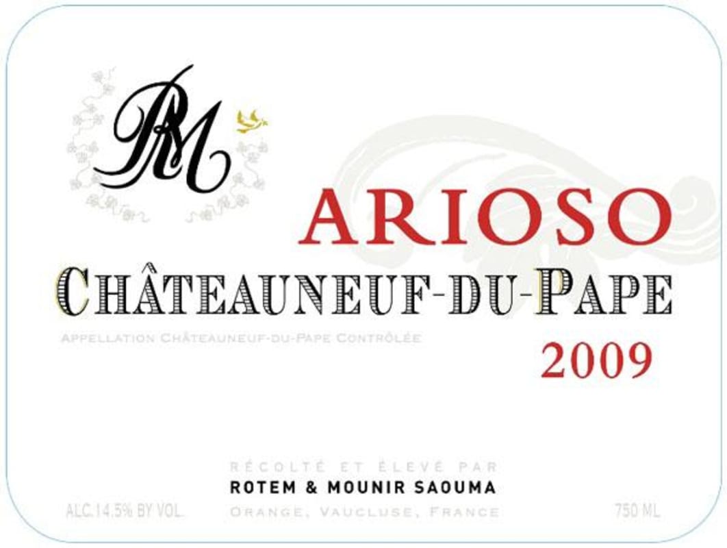 Rotem & Mounir Saouma Chateauneuf-du-Pape Arioso 2009 Front Label